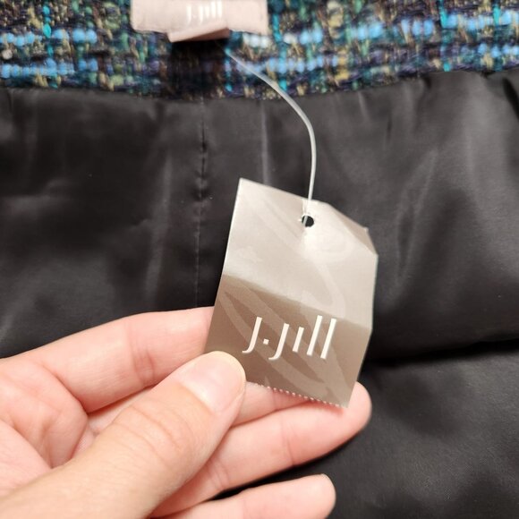 NWT J. Jill Forestweed Blue Tweed Pencil Skirt Professional Wool Blend Size 18 - Picture 7 of 9